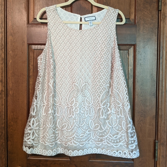 Charter Club Tops - Charter Club lace overlay top